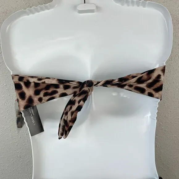 NWT Carmen Marc Valvo Tiger Print Bikini and Matching Bottoms Size XS